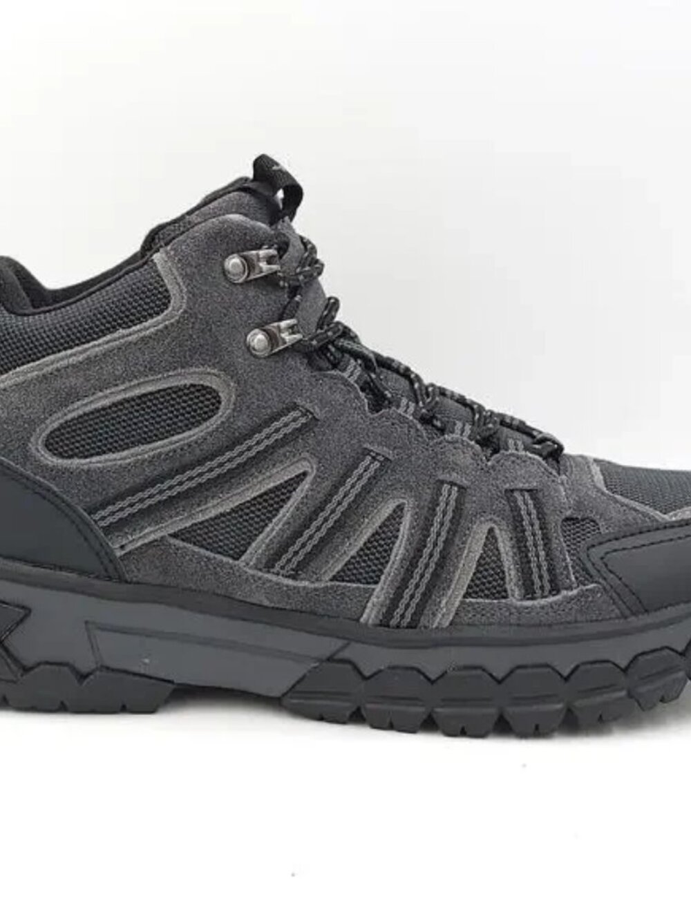 Bass Outdoor Men Hiking boots Peak Hiker 2 Mid Grey Suede Mesh Various Sizes - Picture 2 of 7